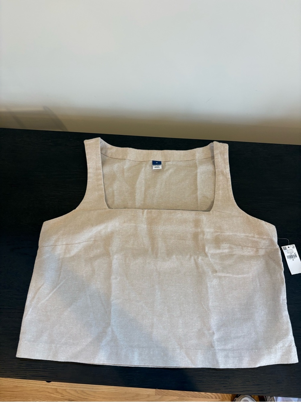 Old Navy Linen Square Neck Crop Tank